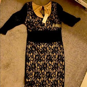 Eva Mendez black lace dress